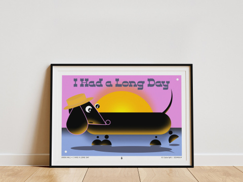 Plakat - Jamnik - I Had a Long Day - A3 (297x420mm)